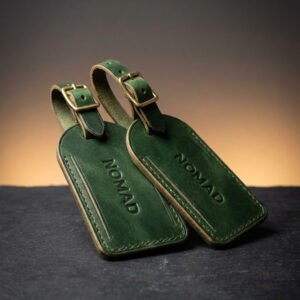 Luggagemark Leather Luggage Tag Set — Forest
